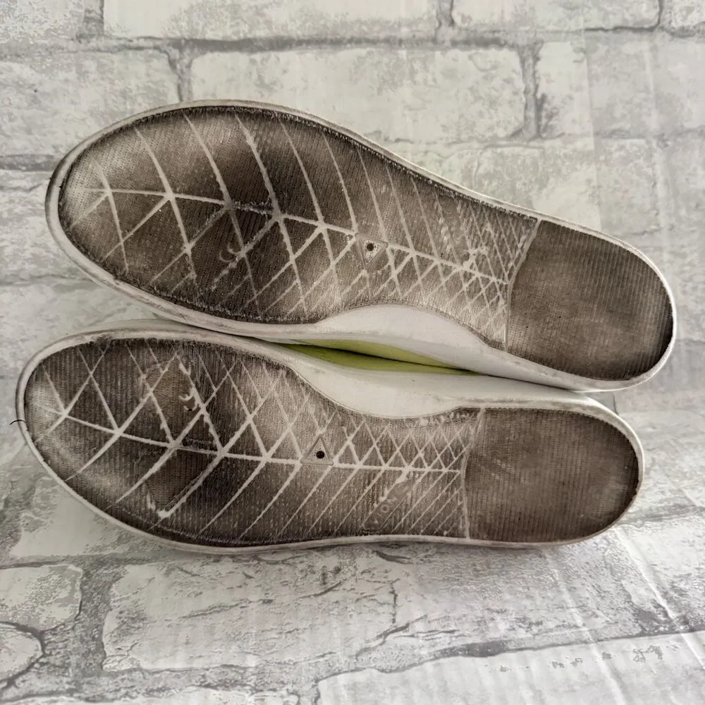 Vionic Pismo Pale Lime Canvas Pink Eyelet Sporty Washable Slip On Sneakers Sz 9 - Picture 6 of 7